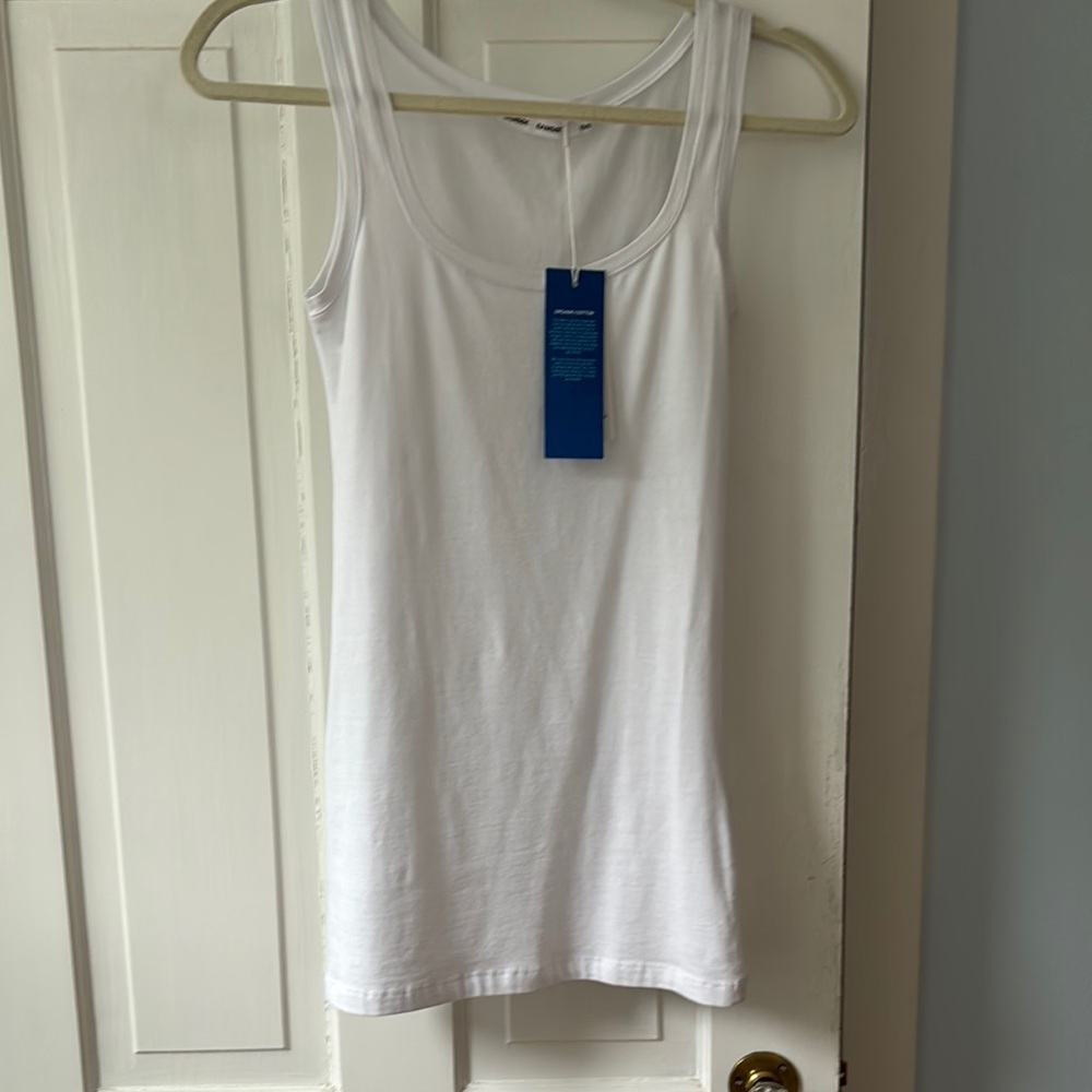 SAMSOE White Fitted Tank Top